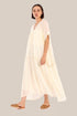 Embroidered short sleeves long dress